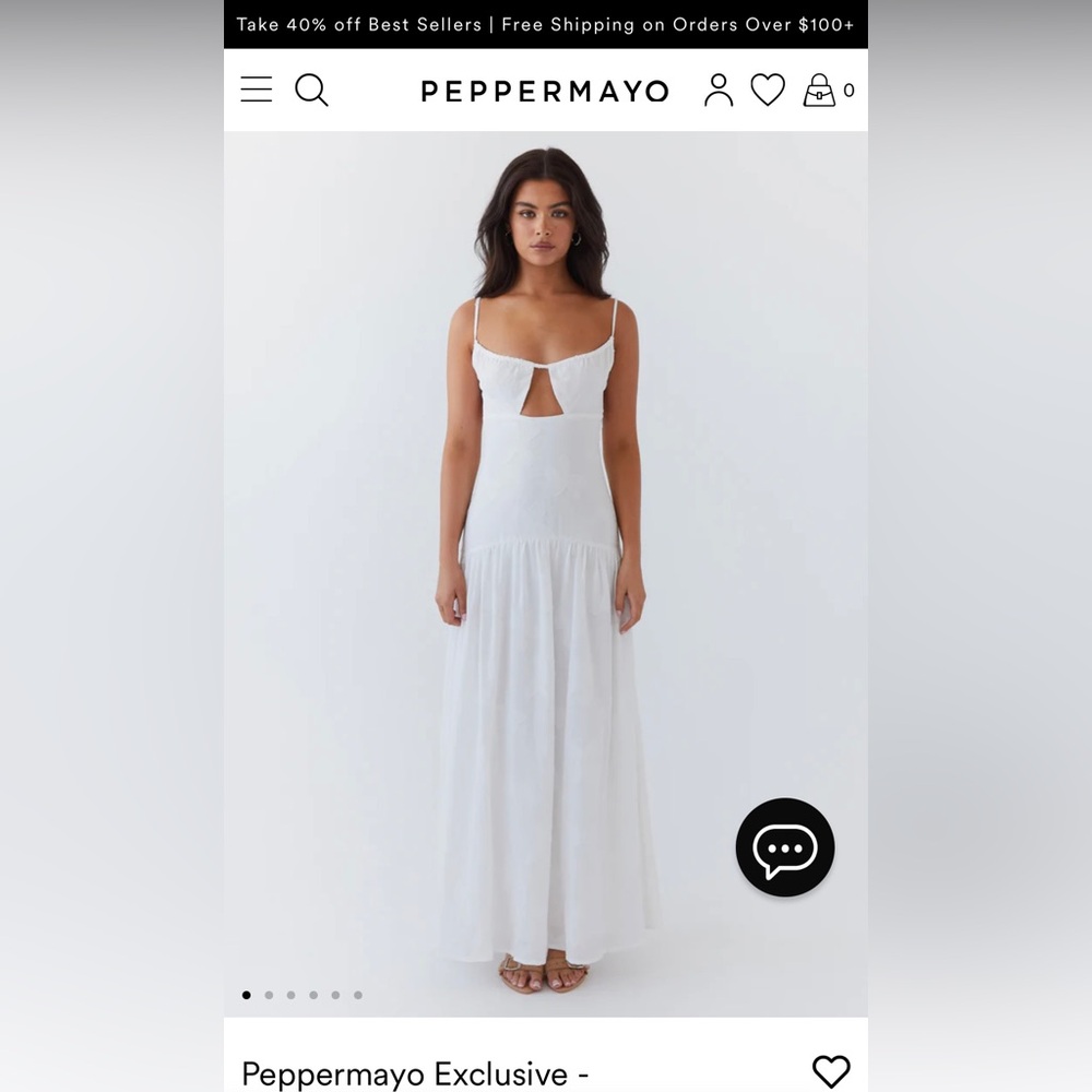 Peppermayo Myra Maxi Dress- White